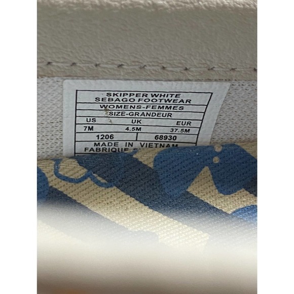 SEBAGO Skipper White Vibram Canvas Flats 7 - Picture 13 of 14